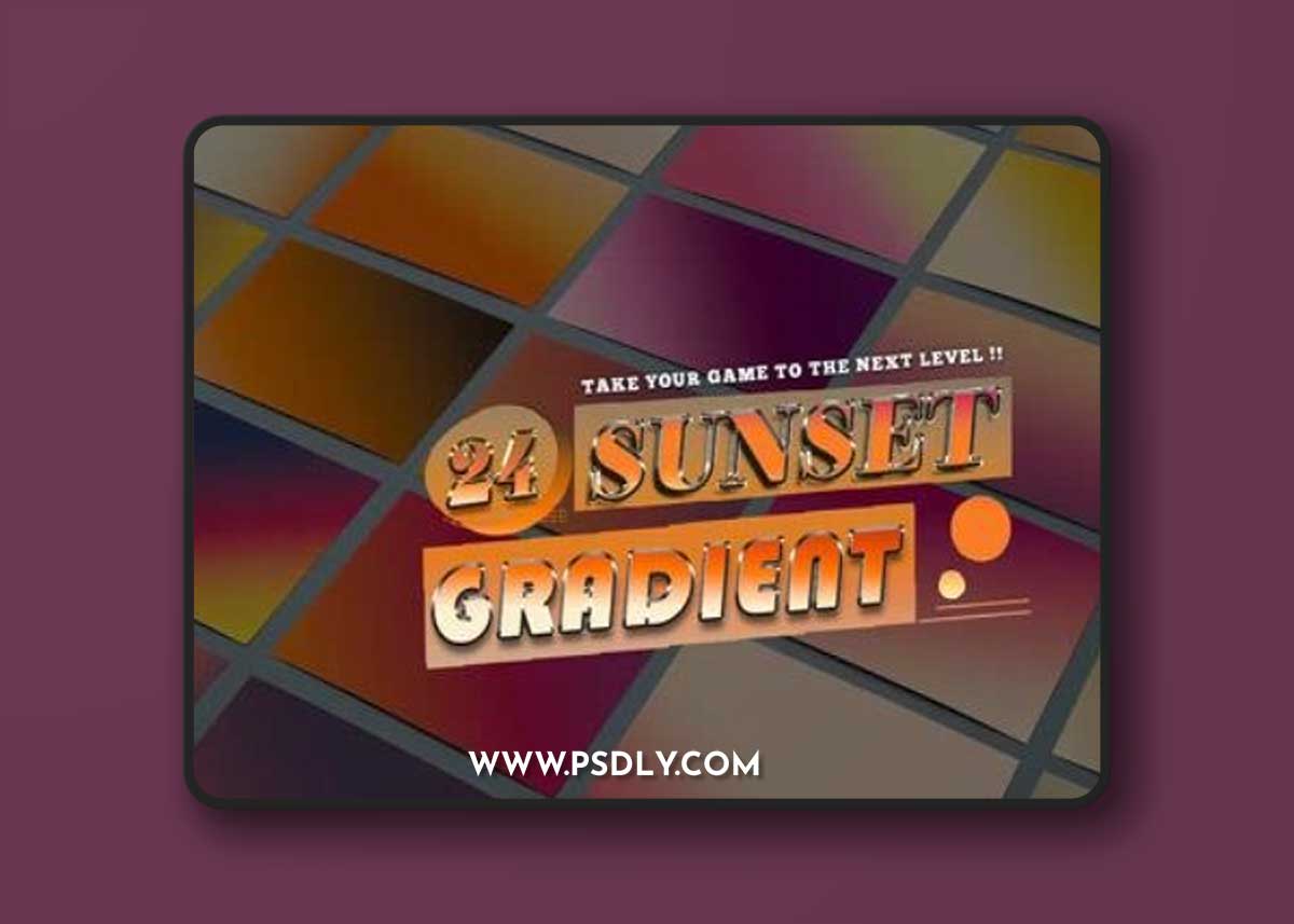 Collection 24 Sunset Gradients Multicolor Photoshop
