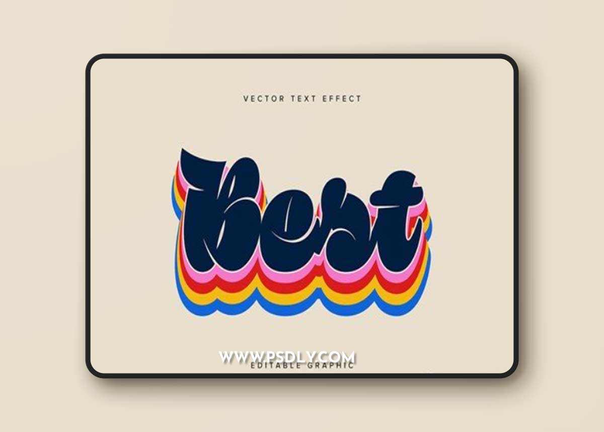 Colourful Layered Vector Text Effect Mockup K266TSA