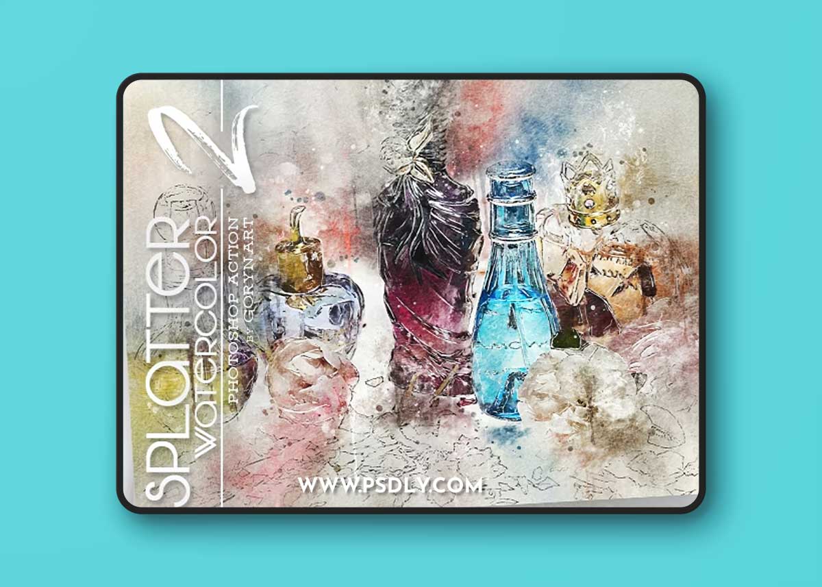 GraphicRiver - Splatter Watercolor 2 Photoshop Action 44080874