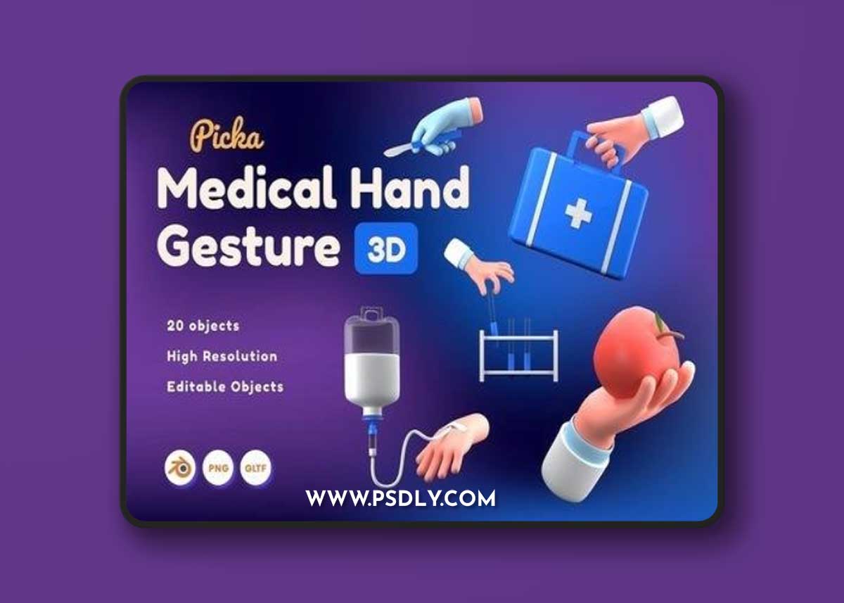 Medical Hand Gesture 3D JQENAN7