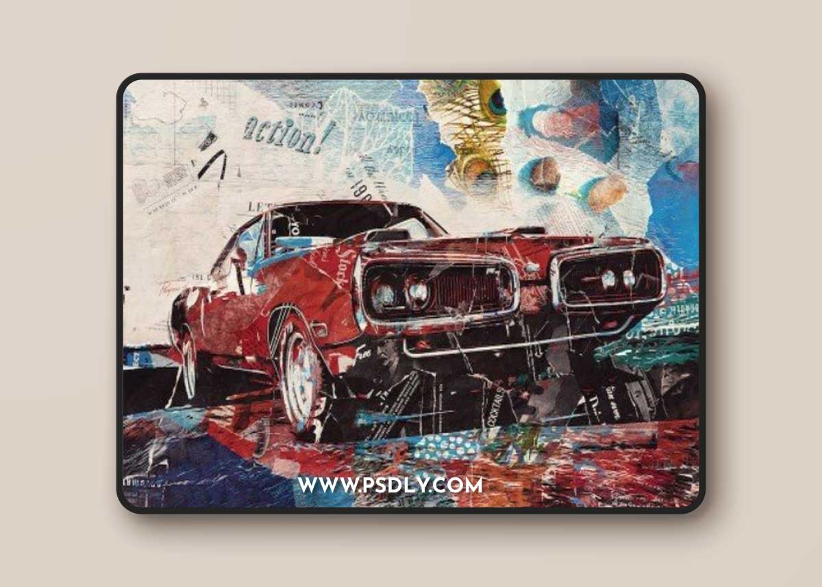 Newspaper Collage Art Effect