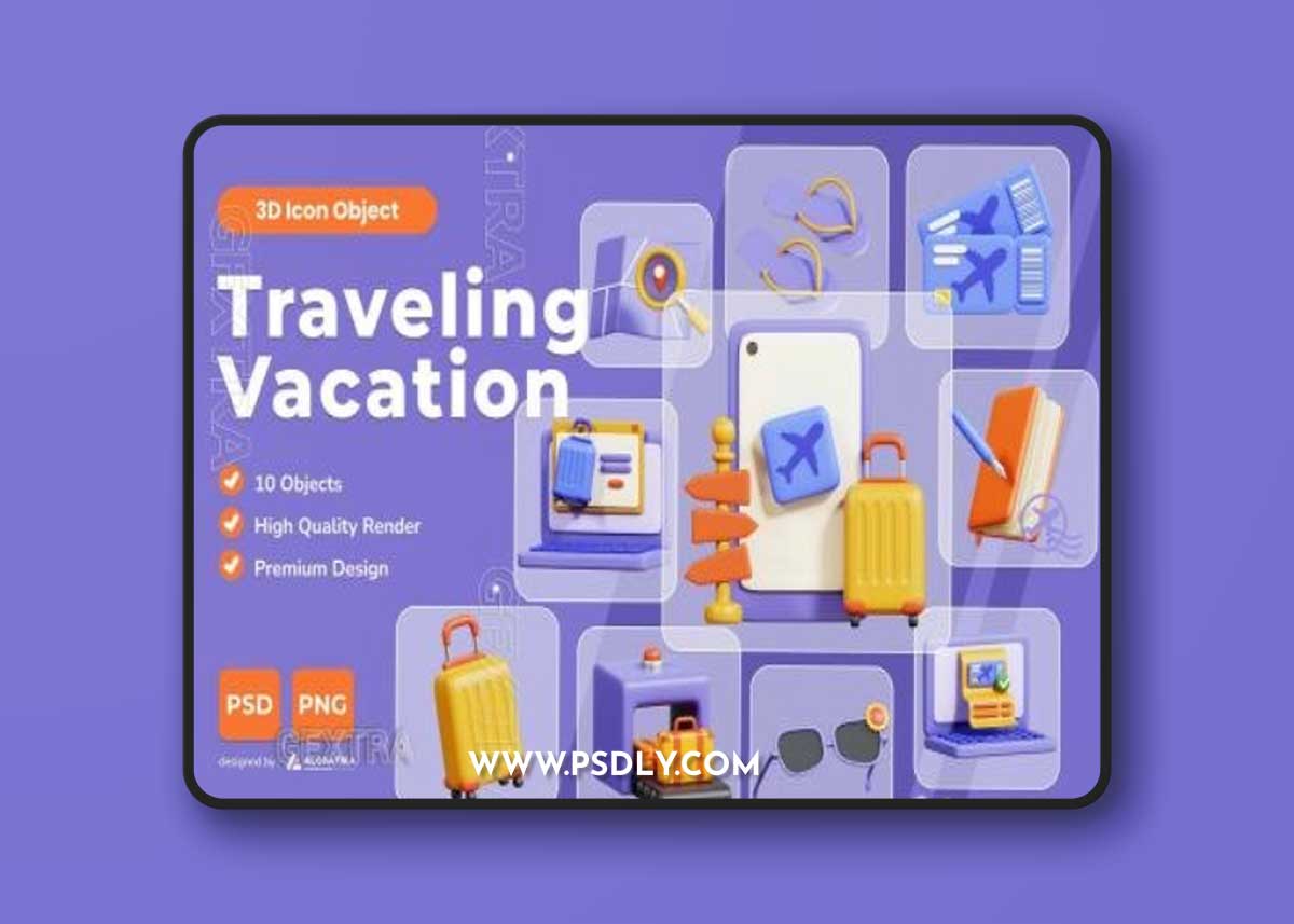 Travelling Vacation 3D Icon ANUM8Y3