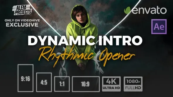 Videohive Dynamic Intro - Rhythmic Opener - Rhythm Slideshow 44828604