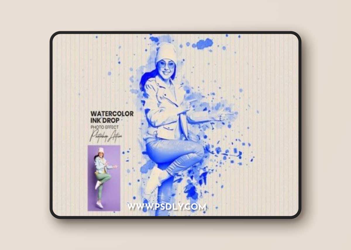 Watercolor Ink Drop Photoshop Action