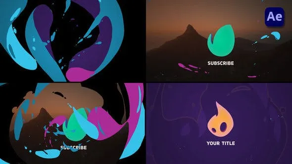 Videohive Colorful 2D Cartoon Liquid Logo Opener [After Effects] 46065488