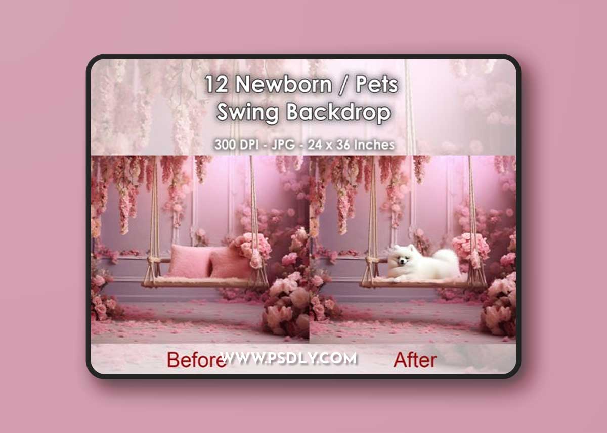 12 Newborn / Pets Swing Backdrop JPG