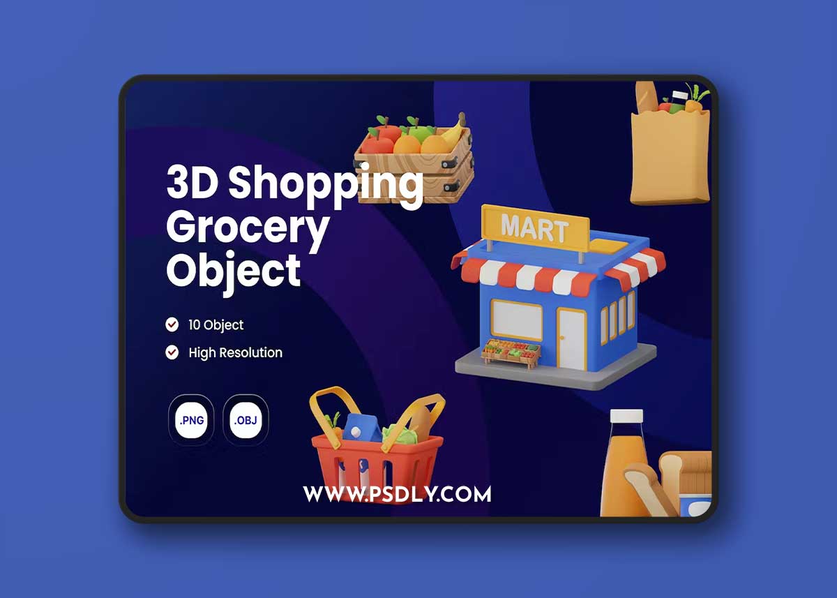 3D Icon Shopping Grocery Illustration Collection M52T4FU