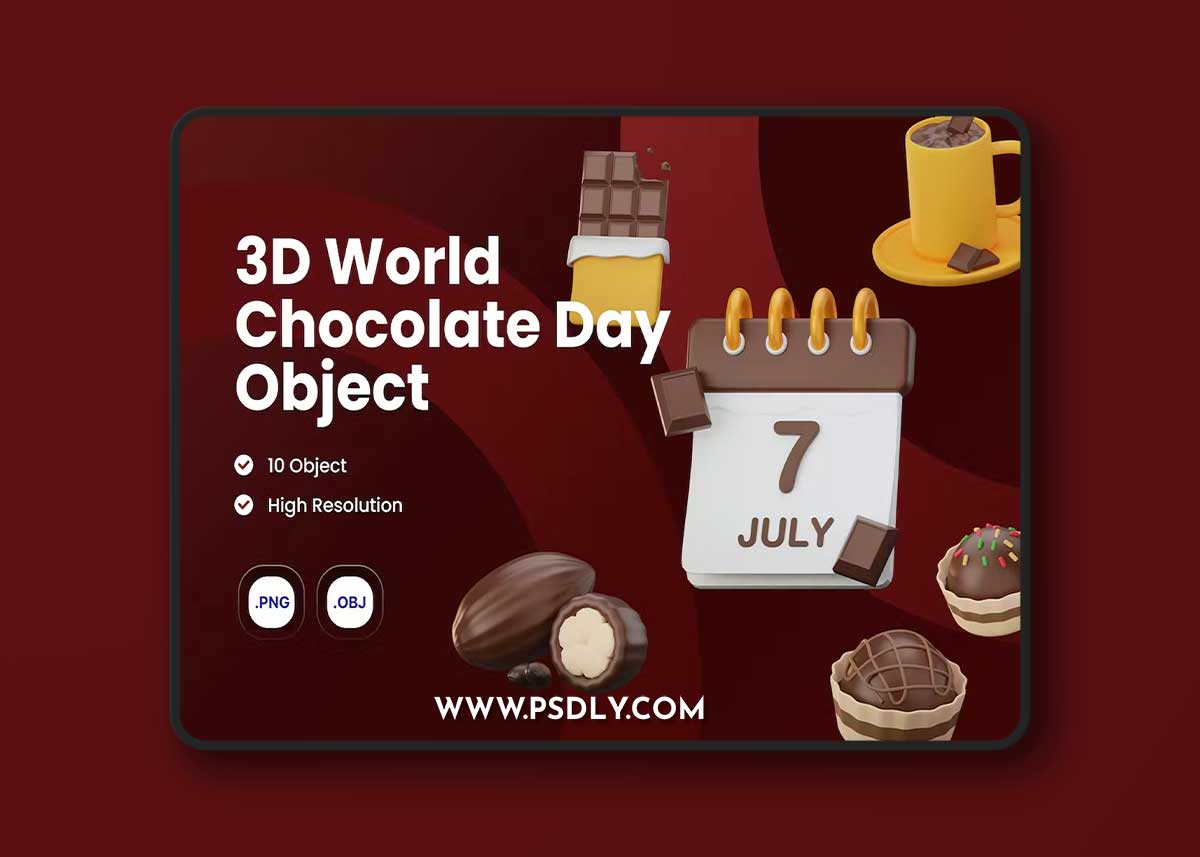 3D Icon World Chocolate Day Illustration Colection WZDSBGP