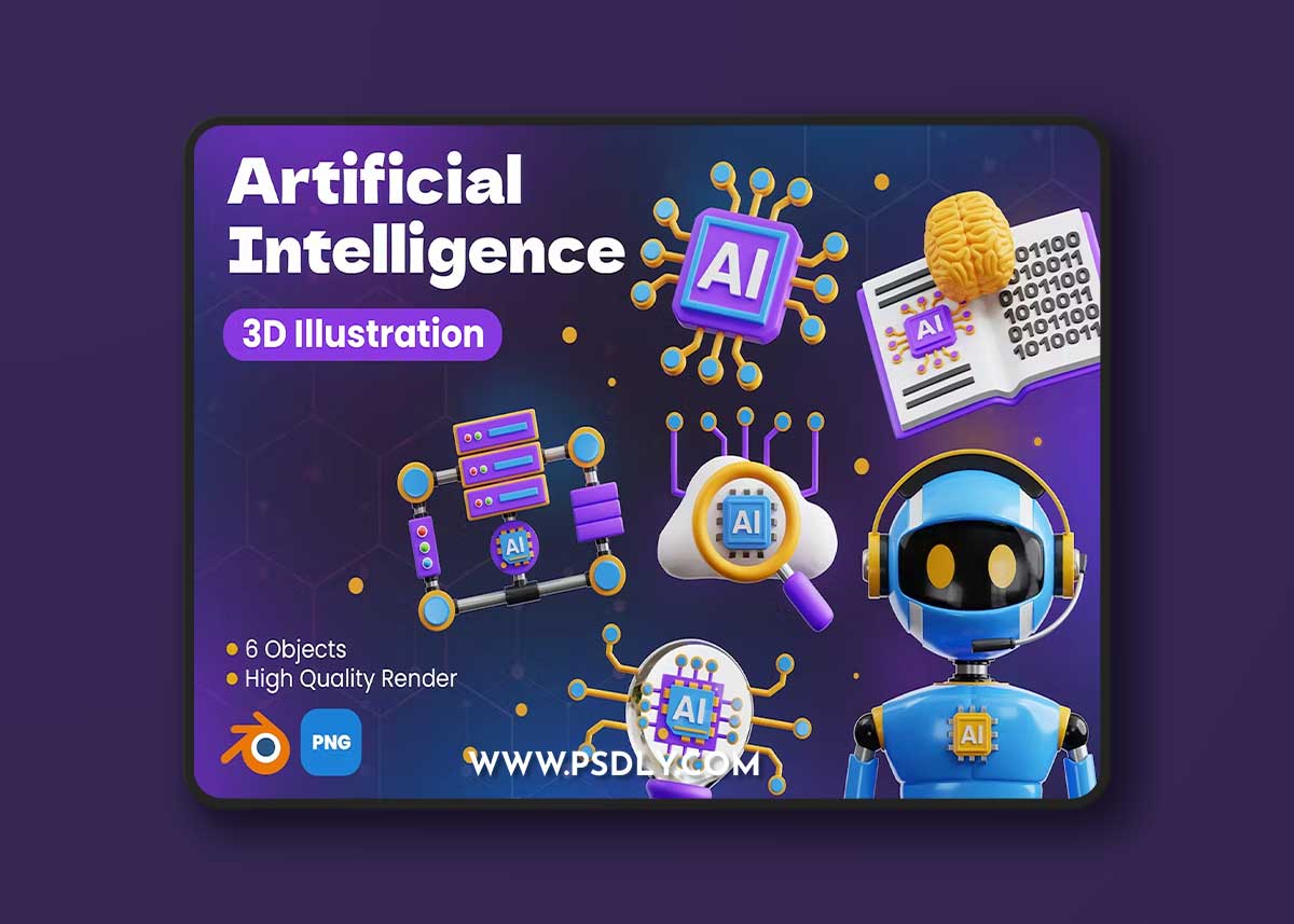 Artificial Intelligence 3D Illustrations WHQ6RLN
