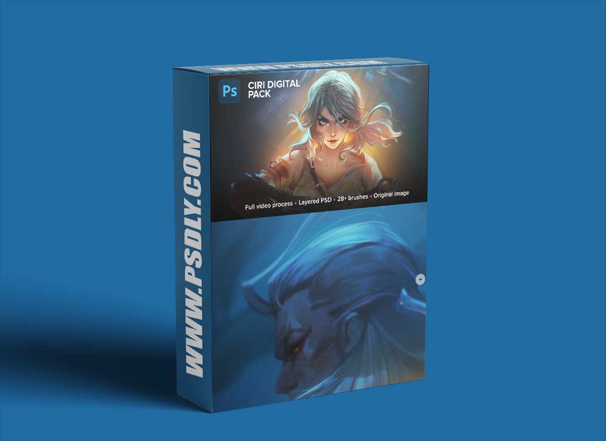 Artstation - Ciri Digital Package. Full process (26h10m), PSD, brushes, 3500x5000 image