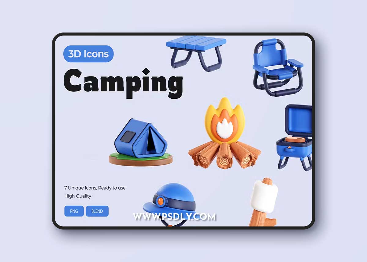 Camping 3D Icons BHAM629