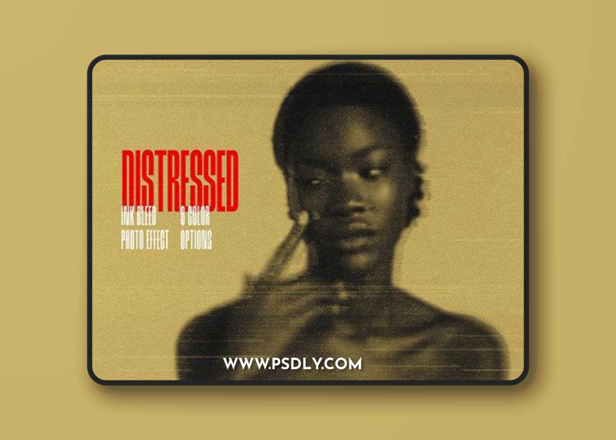 Distressed Ink Bleed Photo Effect for Photoshop