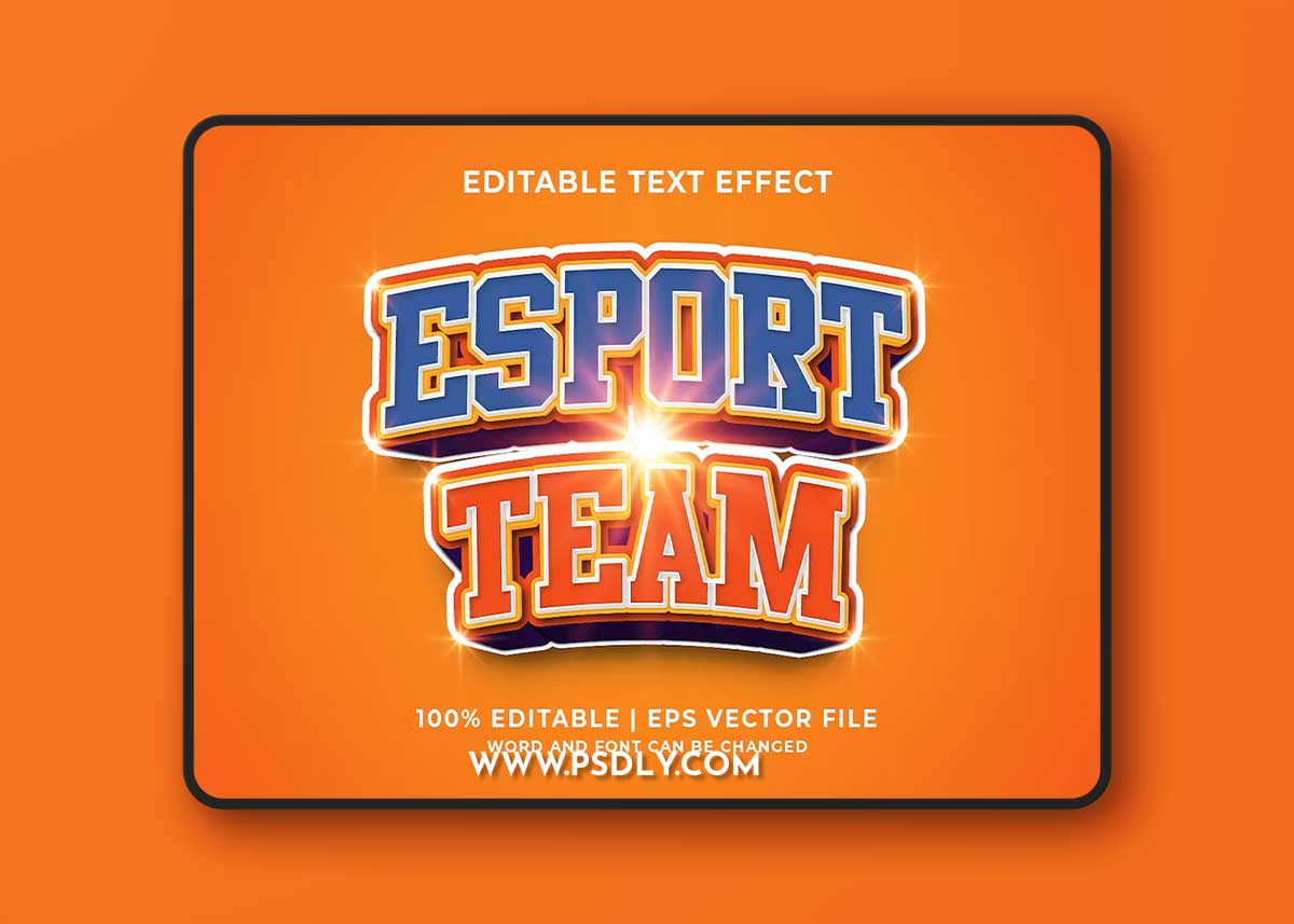 E-sport Team 3d Vector Editable Text Effect AUMXLDP