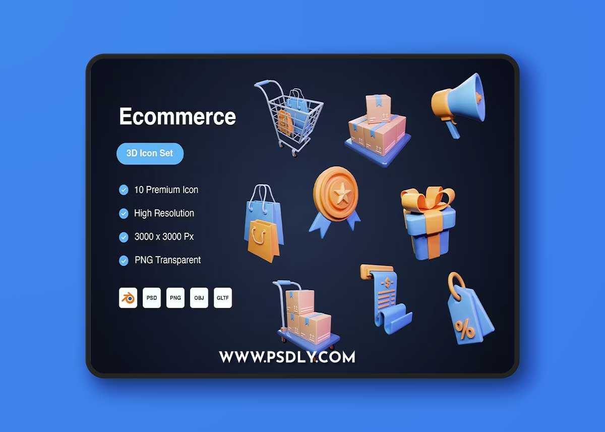 Ecommerce 3D Icons F3PA2NV