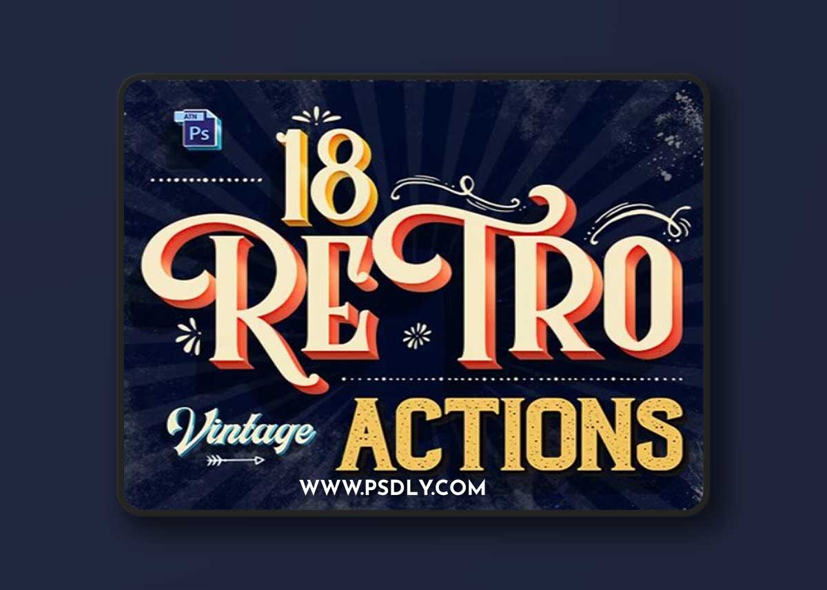 18 Retro Vintage Text Styles Photoshop Action