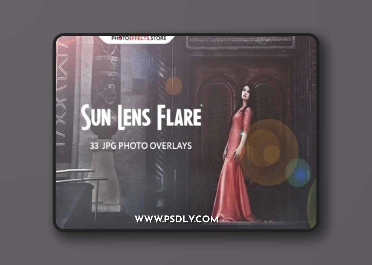 33 Sun Lens Flare Photo Overlays Set