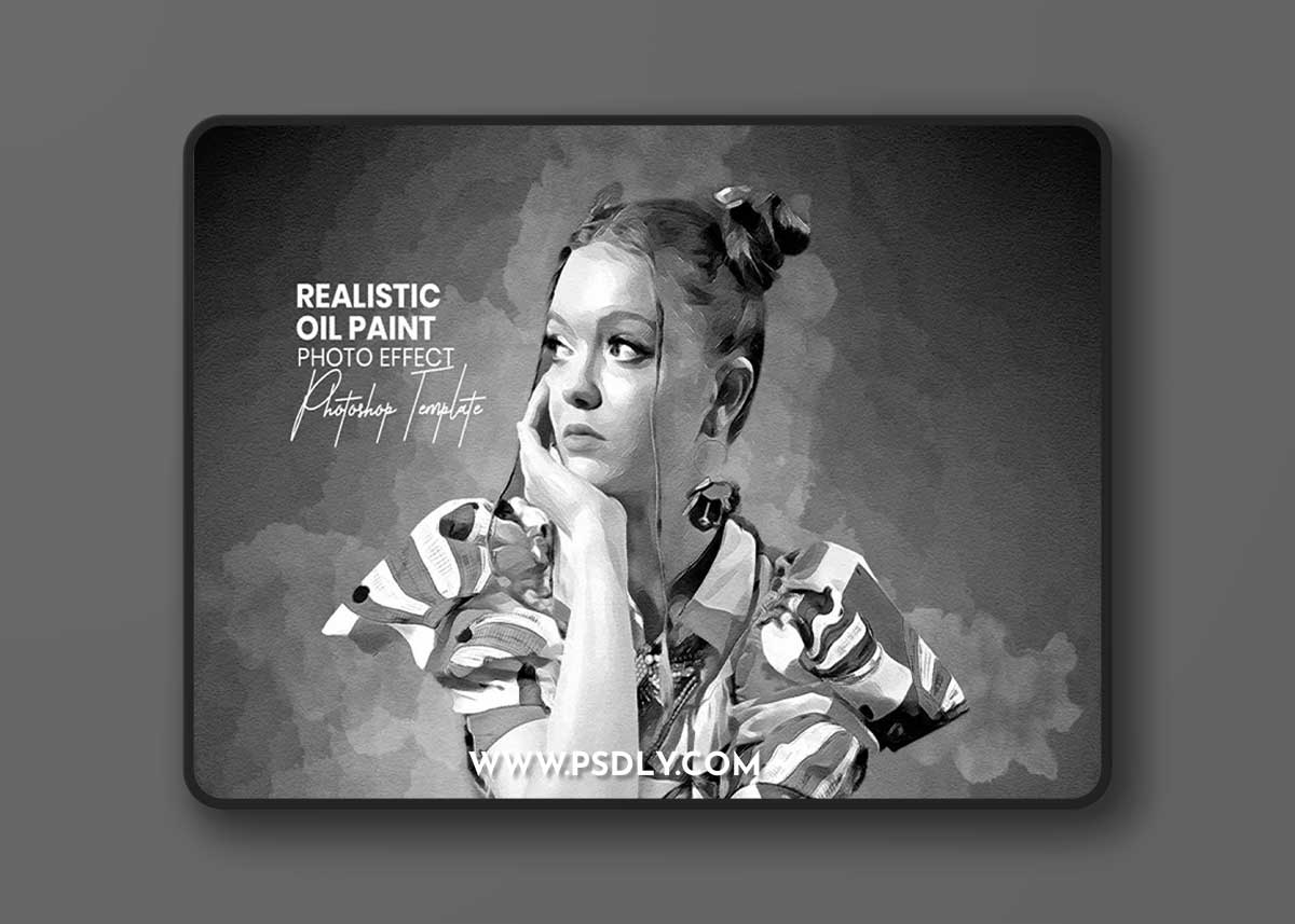 Black Realistic Oil Paint Effect