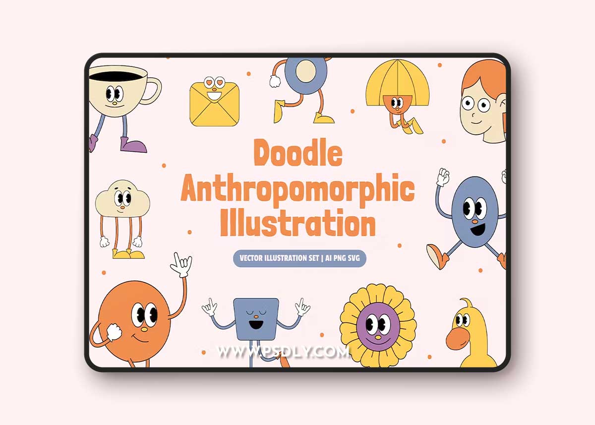 Doodle Anthropomorphic Illustration Set LHKFK4N