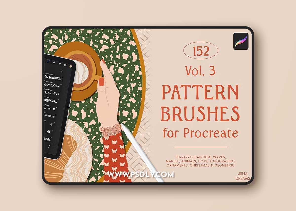 Pattern Brushes for Procreate Vol 3 4B9YZTW