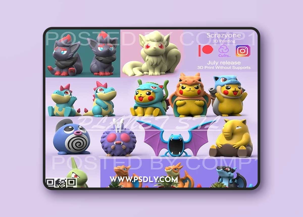 Pokemon July Pack 2023 – 3D Print Model