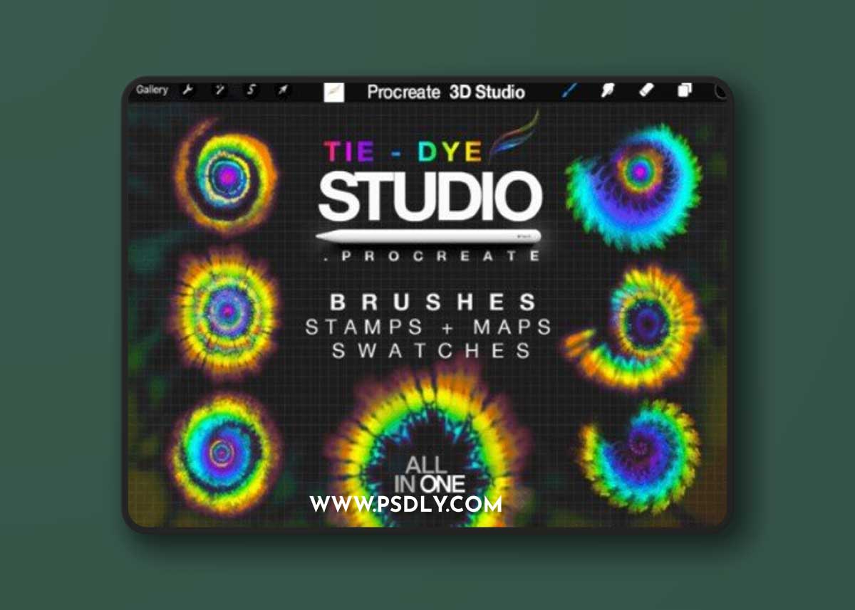 Tie Dye Brushes Studio Procreate