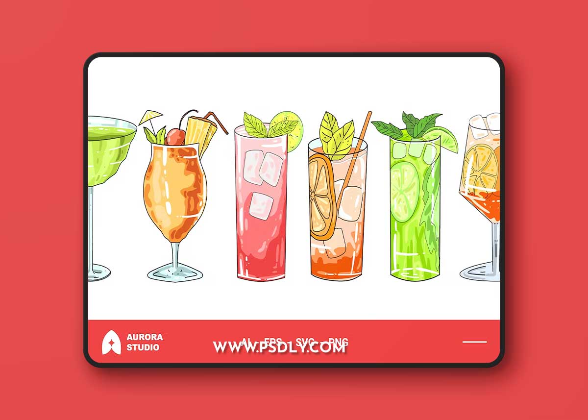 Cocktail Hand Drawn Illustration JM3PNL8