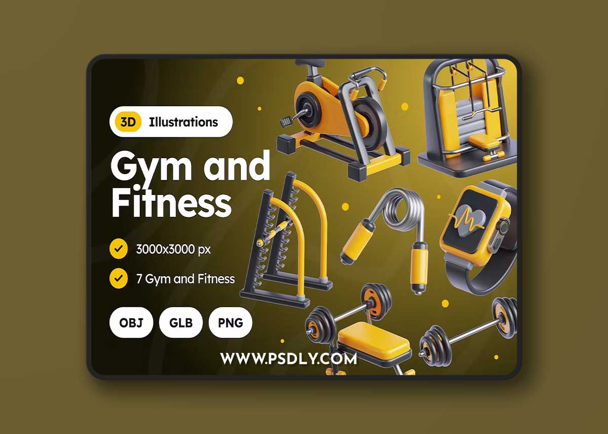 Gym and Fitness 3D Illustrations D4CGKDW