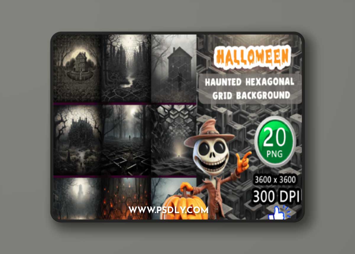 Haunted Hexagonal Grid Background
