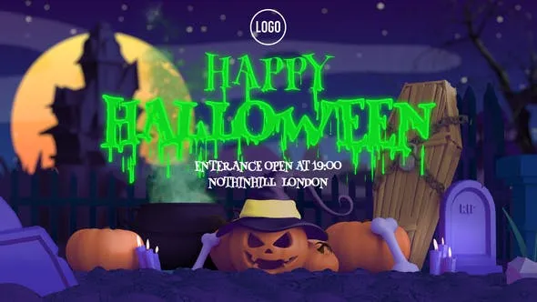 Videohive 3D Cartoon Halloween Intro 48369781
