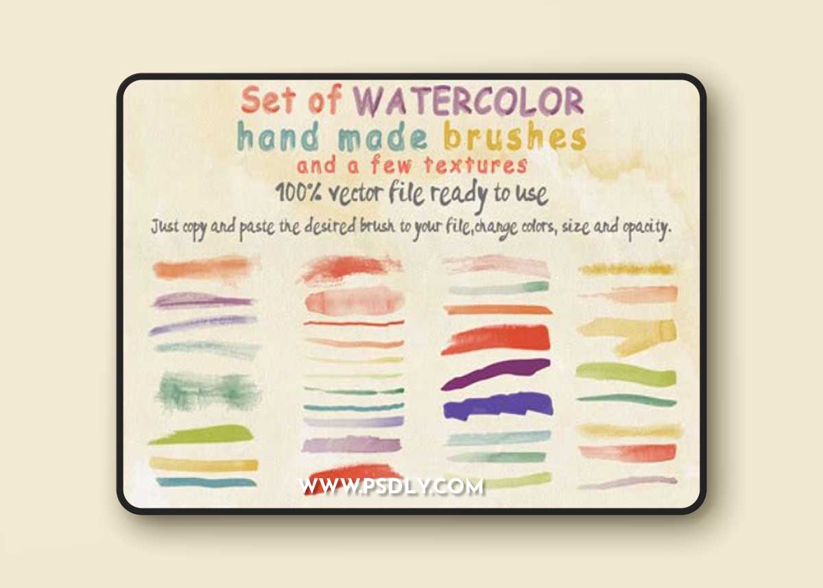 Watercolor Brushes & Textures for Illustrator
