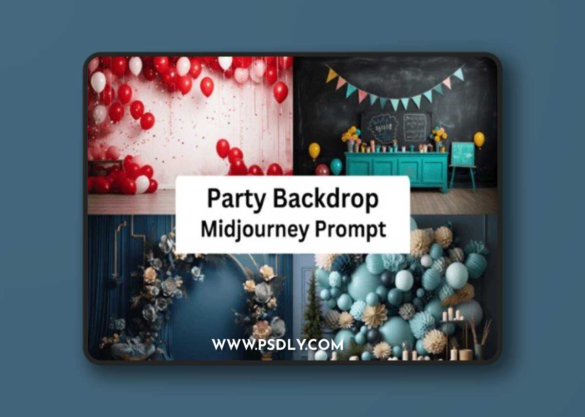 Midjourney Prompt for Party Backdrop