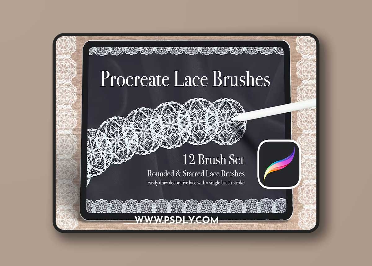 Procreate Lace Brush Set Vol 1 RM2R66L