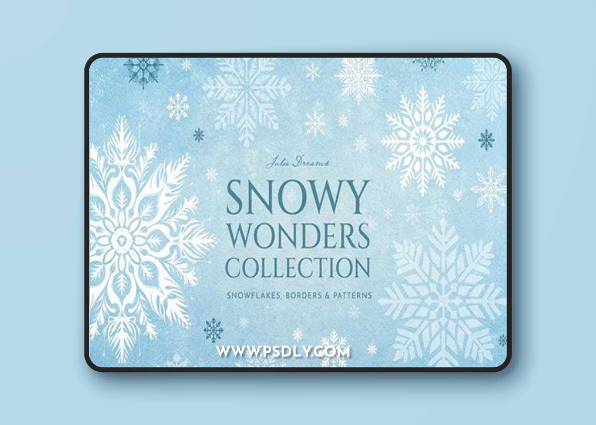 Snowy Wonders Snowflakes Vector Elements UPLT7MW