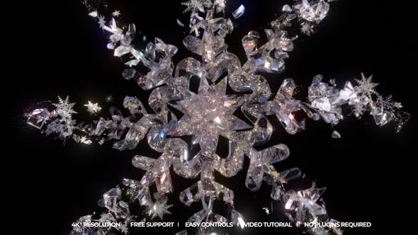 Videohive Crystal Snowflakes Intro 48919460