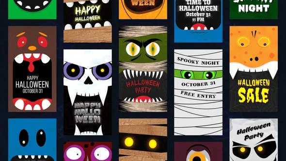 Videohive Halloween Monster Card Stories 48668931