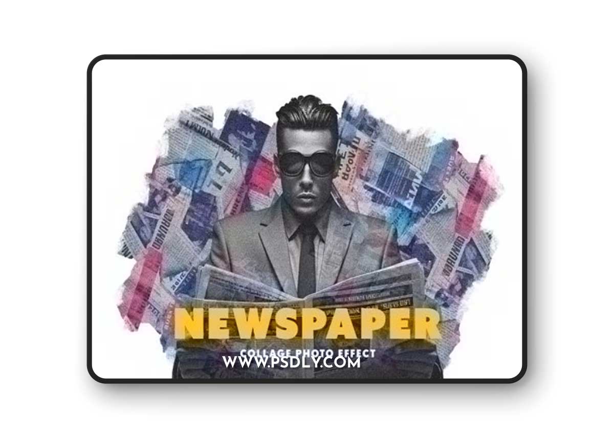 Vintage Newspaper Collage Photo Effect