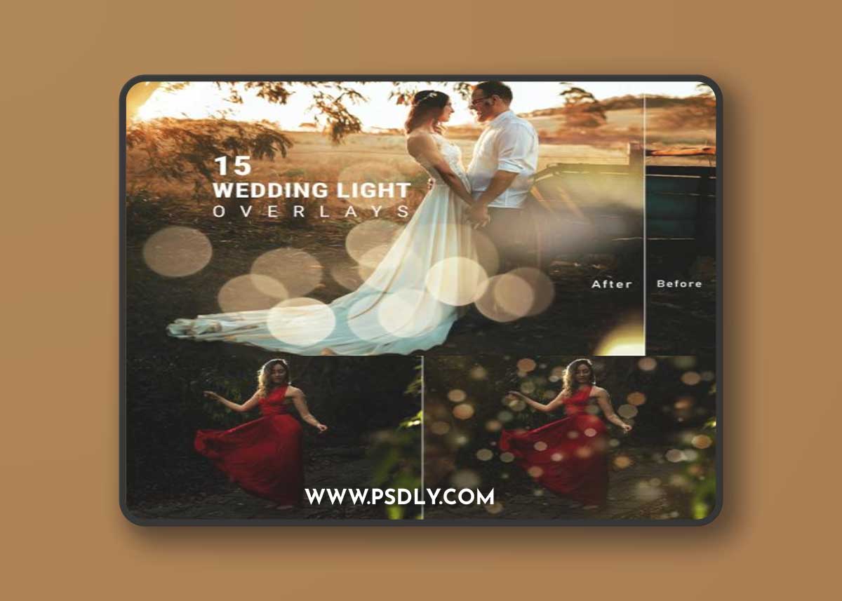 15 Wedding Light Overlays,