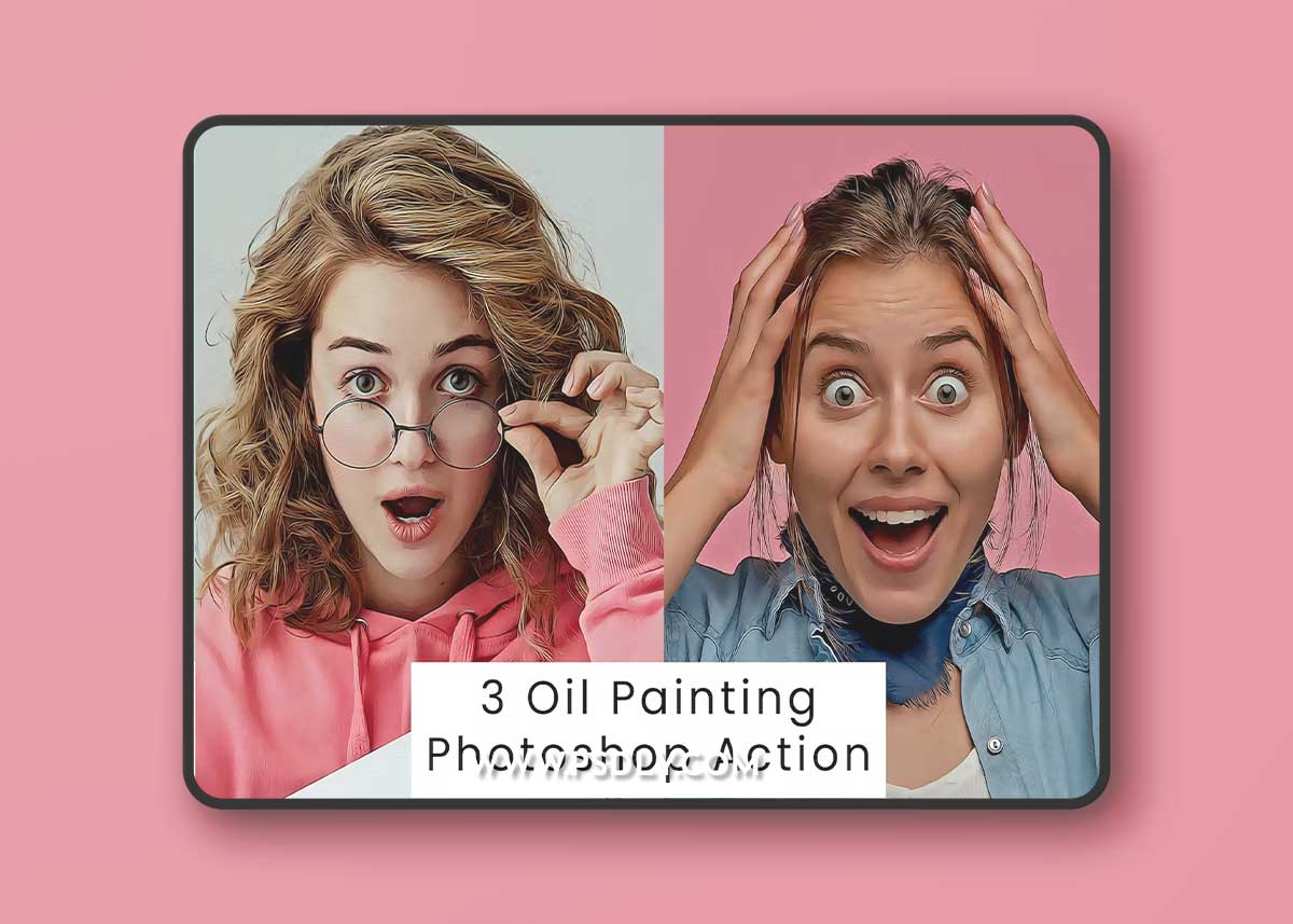 3 Oil Painting Photoshop Action N99GBMZ