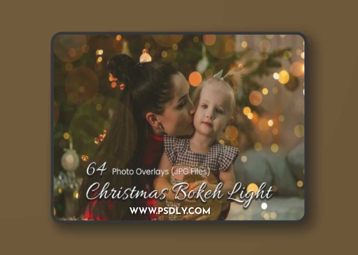 64 Christmas Bokeh Light Photo Overlays