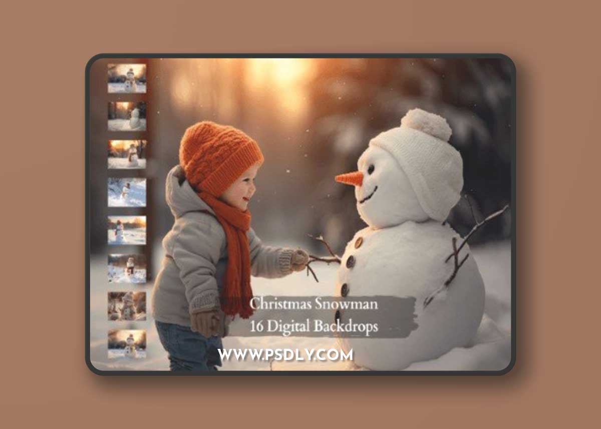 Christmas Snowman | Digital Backgrounds