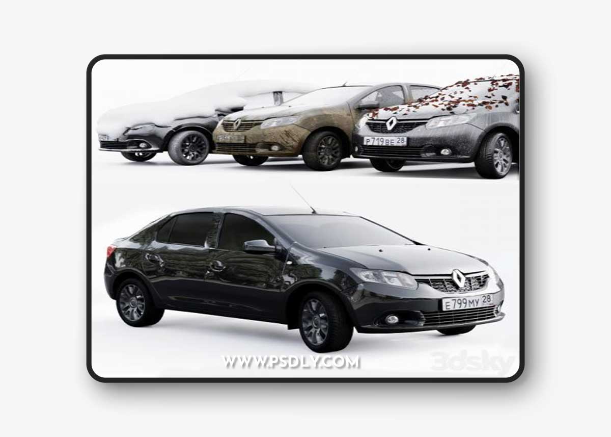 Renault Logan 2016 4 seasons 3D Model