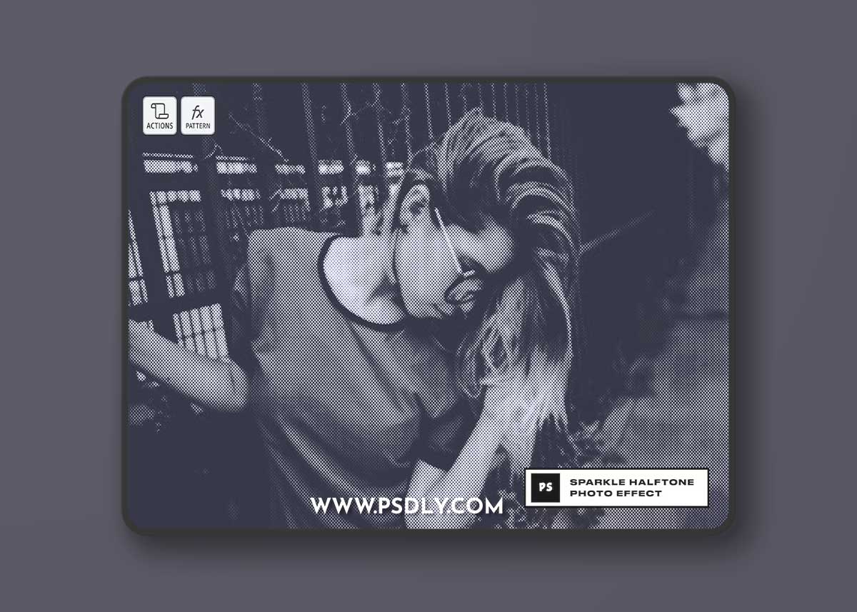 Sparkle Halftone Photo Effect