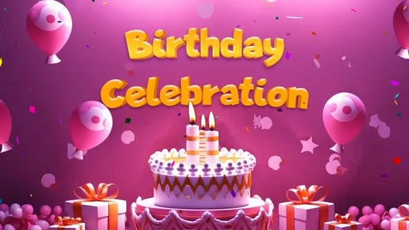 Videohive Beautiful 3D Birthday Party Invitation Slideshow 49758975