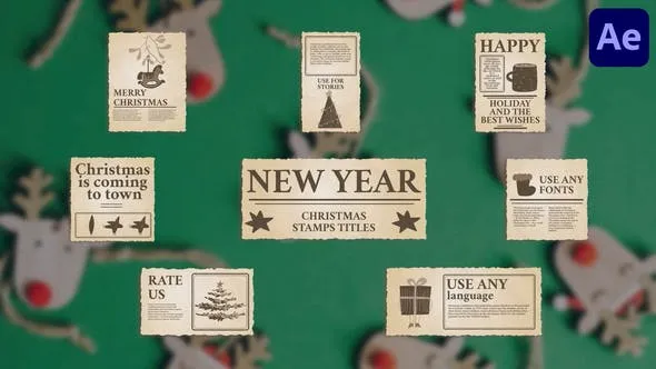 Videohive Christmas Stamps Titles for After Effects 49741877