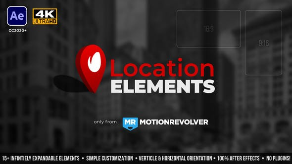 Videohive Map Pin Location Elements 49656100