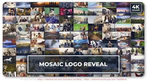 Videohive Mosaic Photos Logo Reveal 49459871
