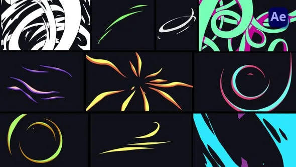 Videohive Ribbon and Line Motion Elements [After Effects] 50043389