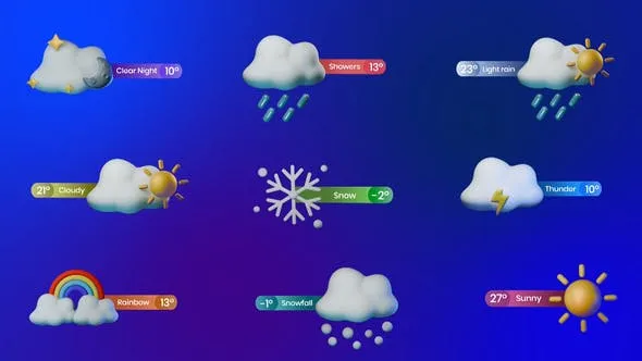 Videohive Weather 3D Titles Pack 49826167