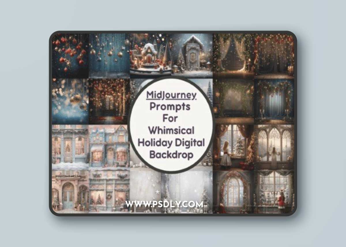 Whimsical Holiday Digital Backdrop