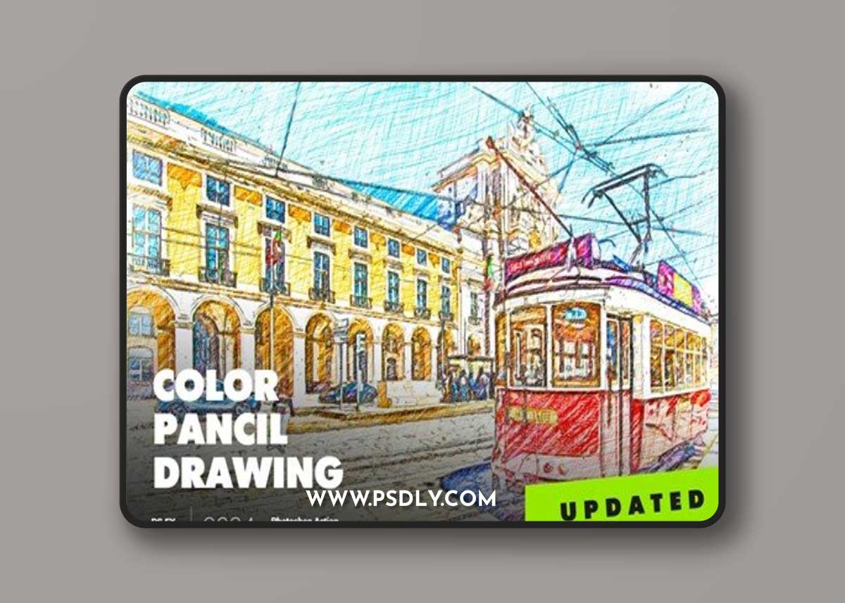 Color Pancil Drawing Photoshop Action LRHMNLM